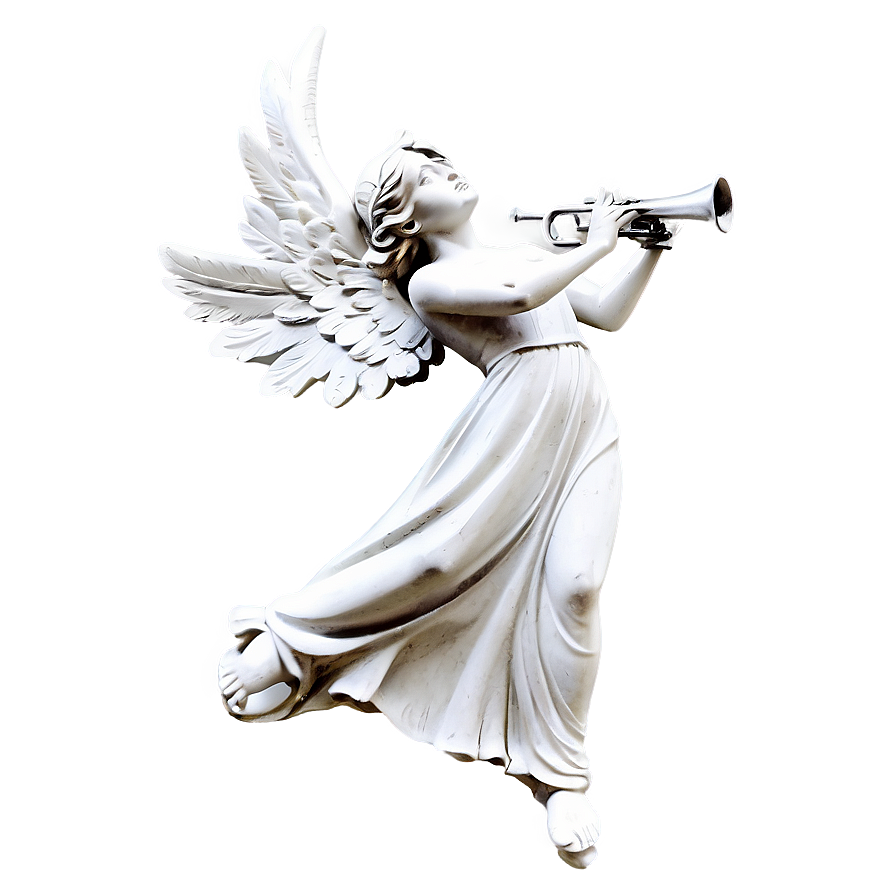 Angel With Trumpet Statue Png Mms