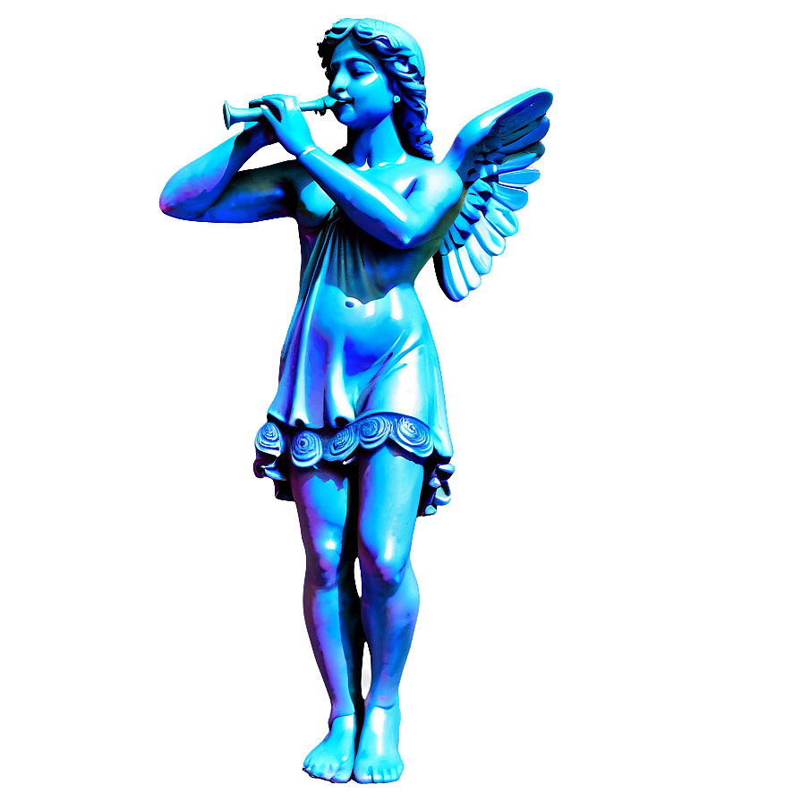 Angel With Trumpet Statue Png Pua