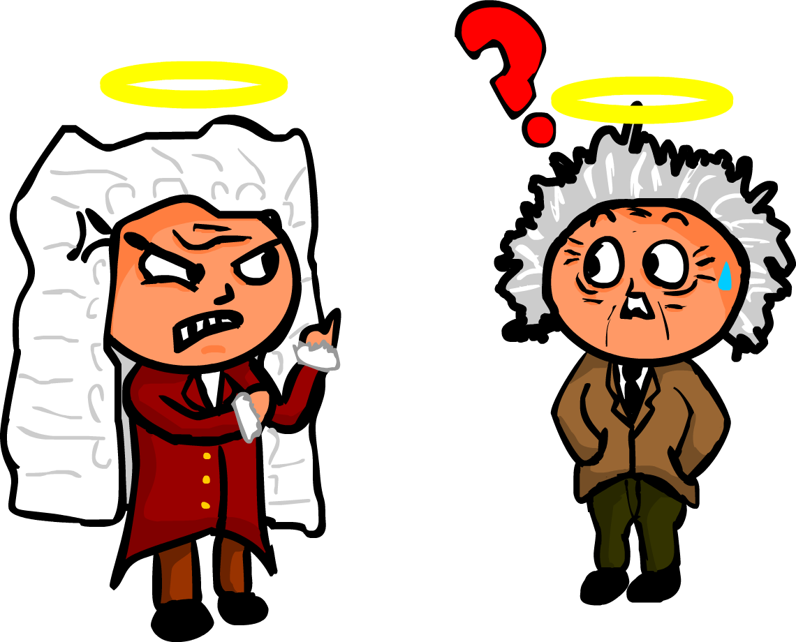 Angelic Dispute Cartoon Einstein