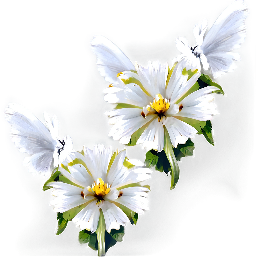 Angelic White Flowers Png Phk