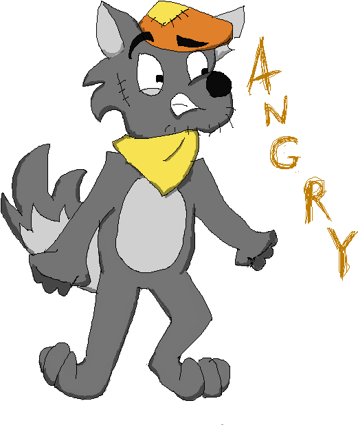 Angry Anthropomorphic Wolf Character