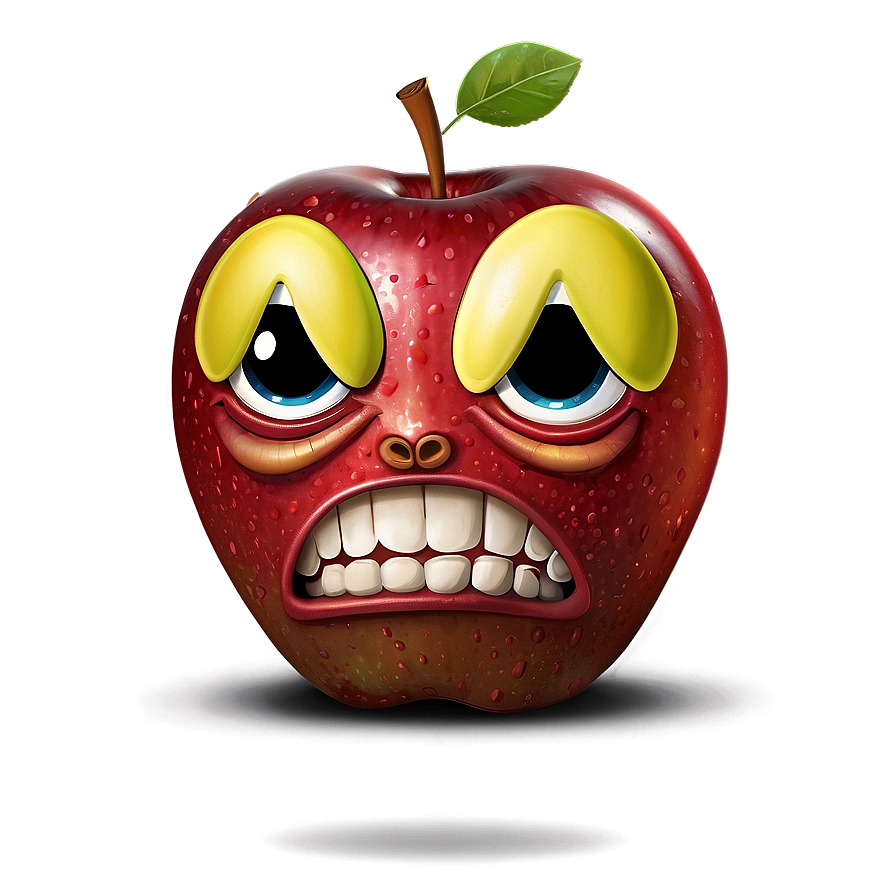 Angry Apple Cartoon Png Gak