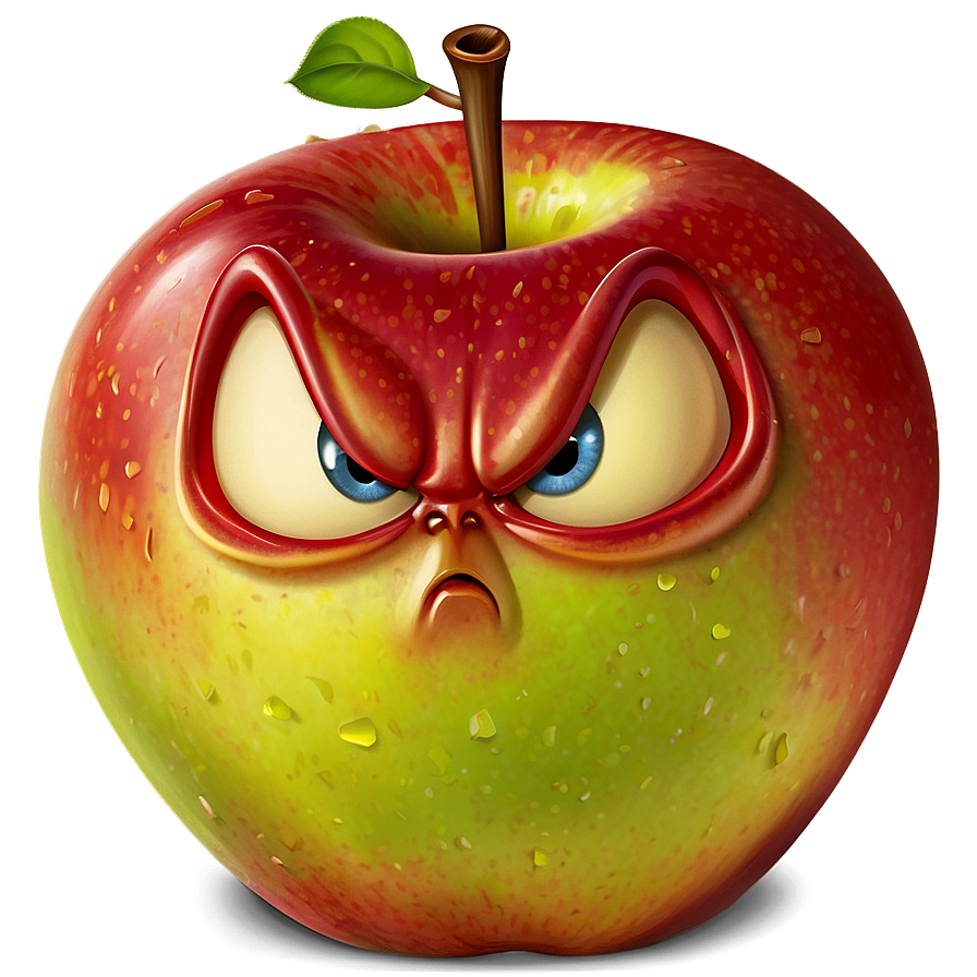 Angry Apple Cartoon Png Wun