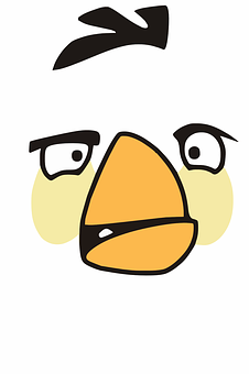 Angry Bird Face Cartoon