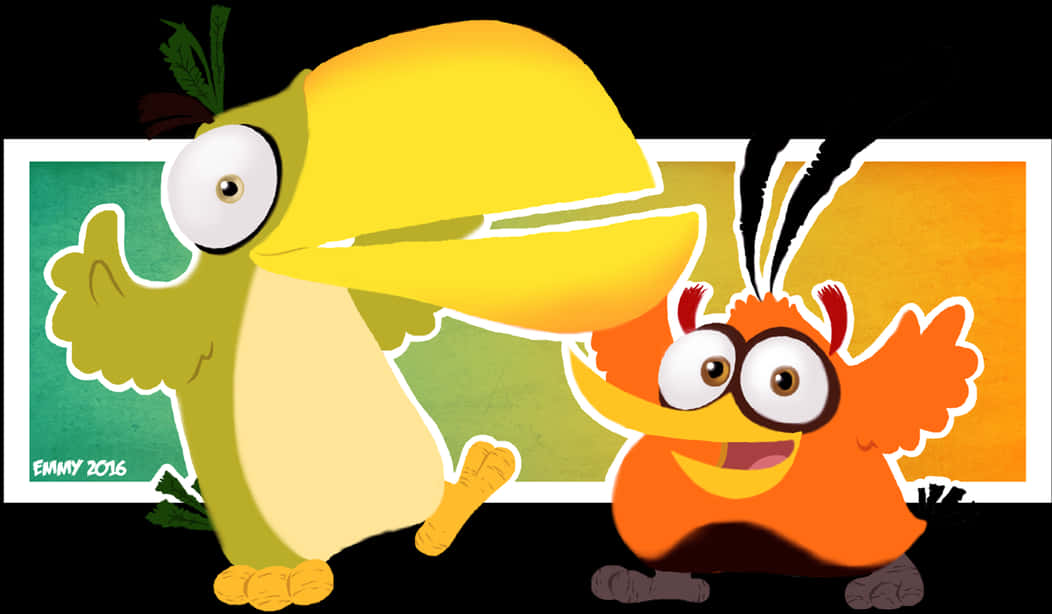 Angry Birds Characters Chuckand Bubbles