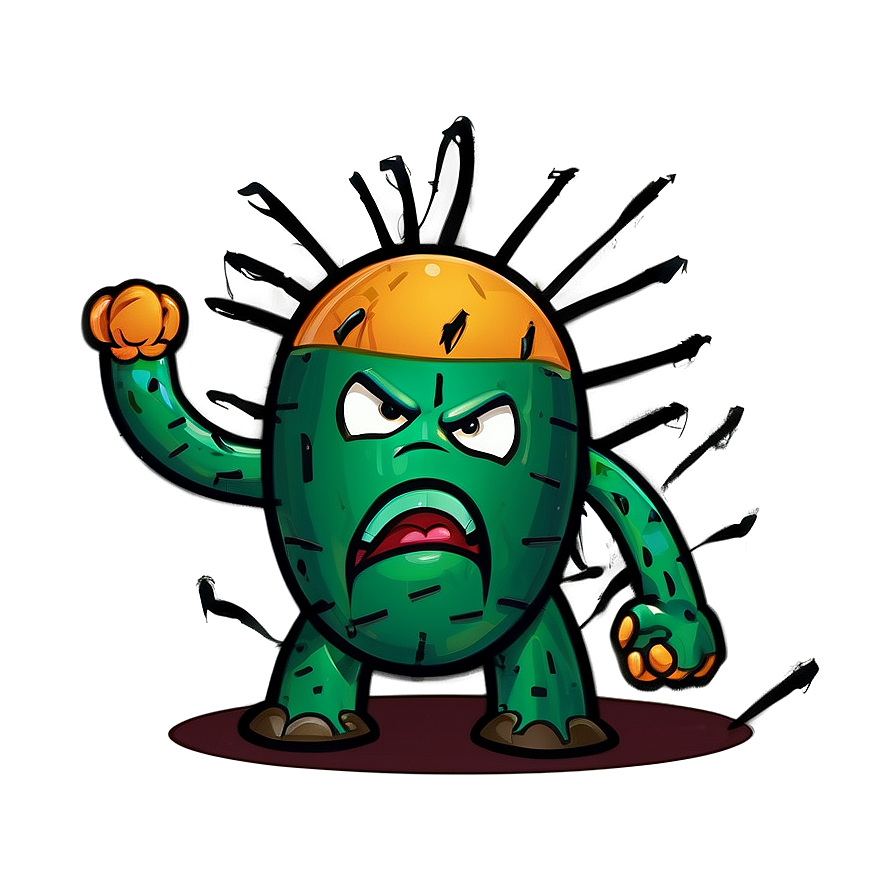 Angry Cactus Mascot Png Sei27