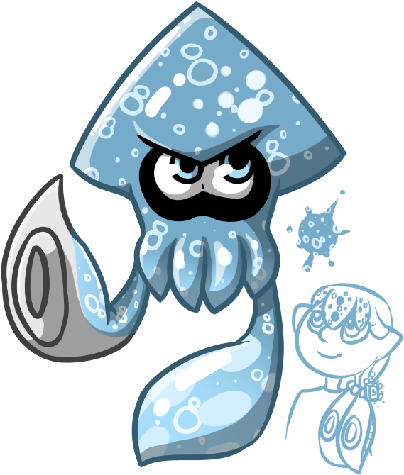 Angry Cartoon Squid