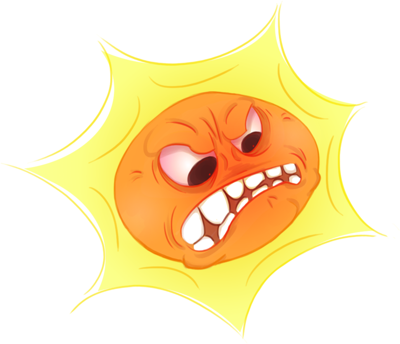 Angry Cartoon Sun Illustration