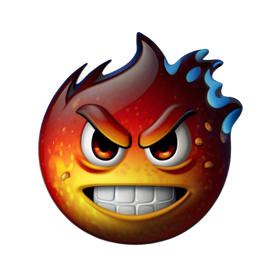 Angry Emoji With Fire Png 05252024