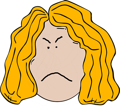 Angry Face Cartoon Illustration