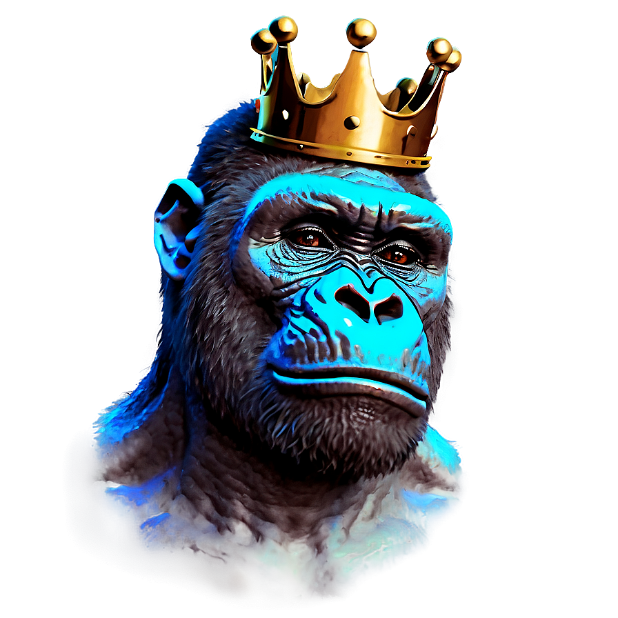 Angry Gorilla With Crown Png 06252024