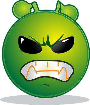 Angry Green Alien Graphic