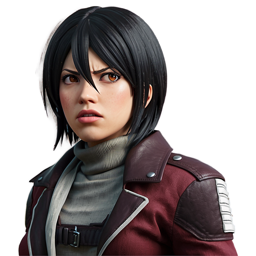 Angry Mikasa Ackerman Face Png 06242024