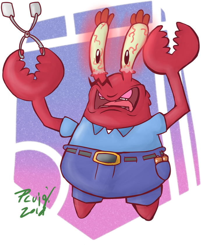 Angry Mr Krabs Illustration