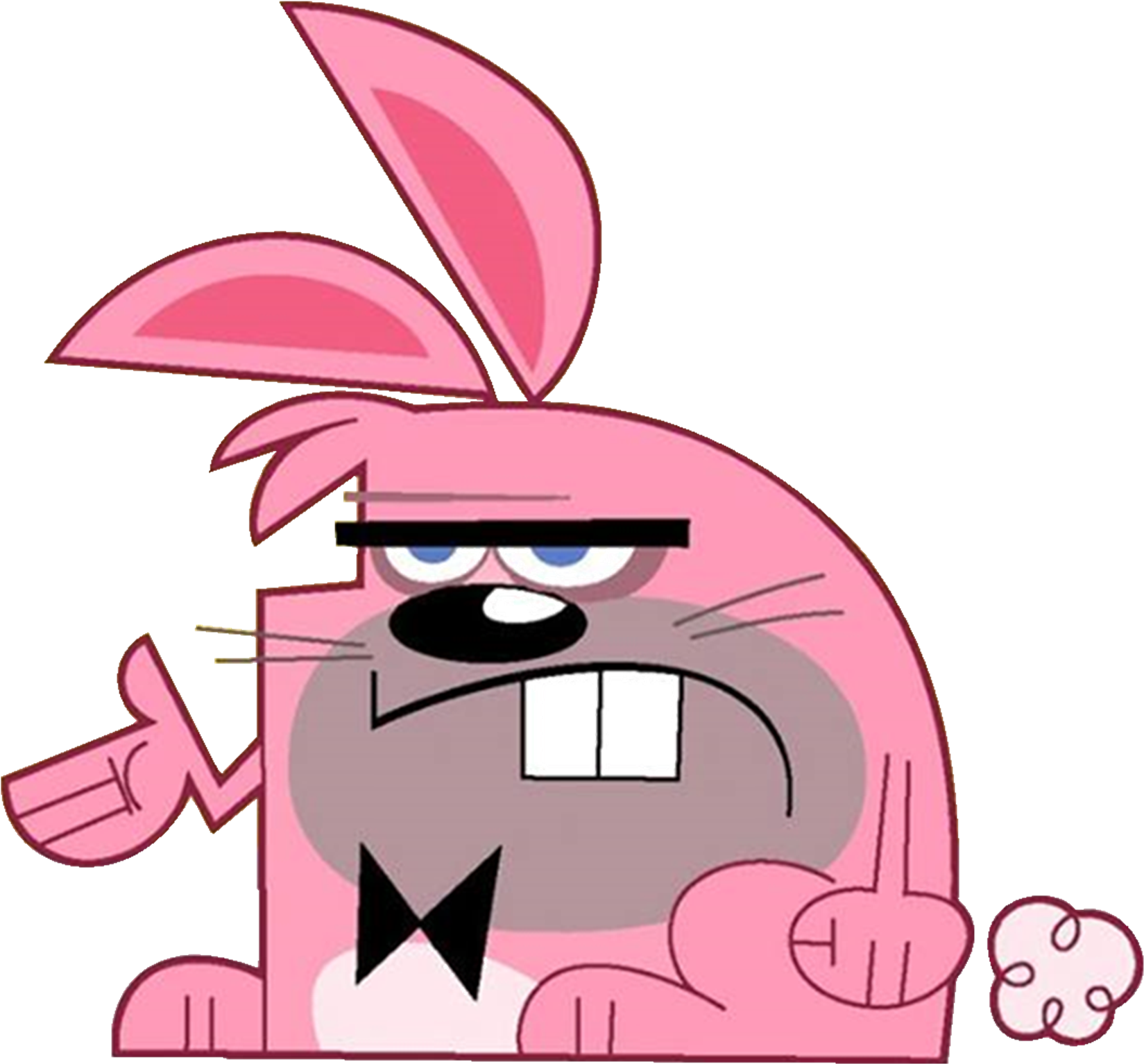 Angry Pink Cartoon Bunny