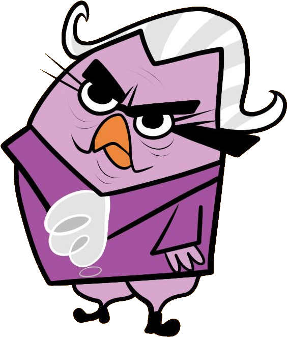 Angry Purple Cartoon Character