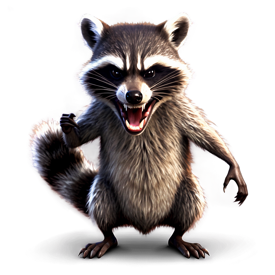 Angry Raccoon Pose Png Gca