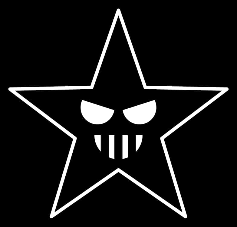 Angry Star Logo Blackand White