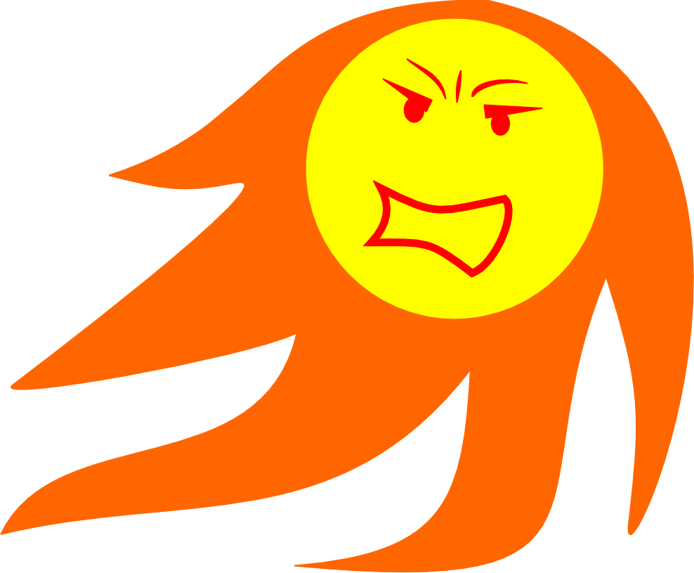 Angry Sun Cartoon Illustration