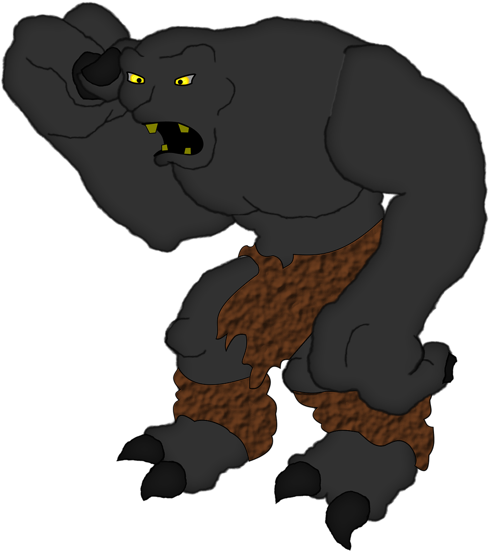 Angry Troll Cartoon Illustration