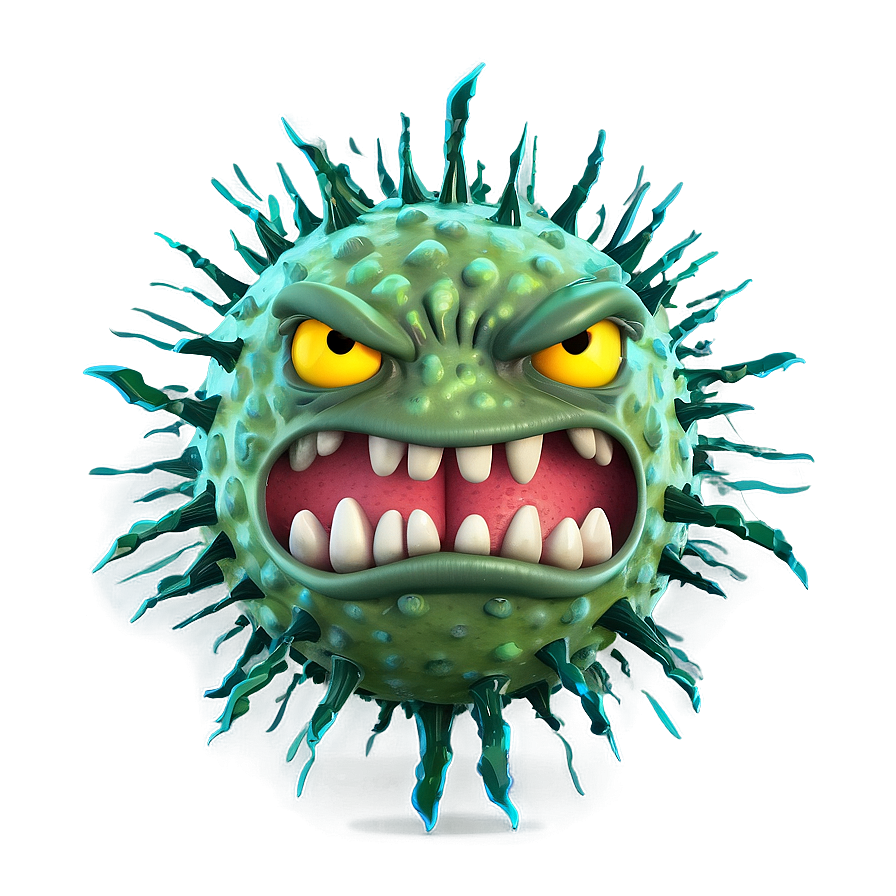 Angry Virus Cartoon Png Npi