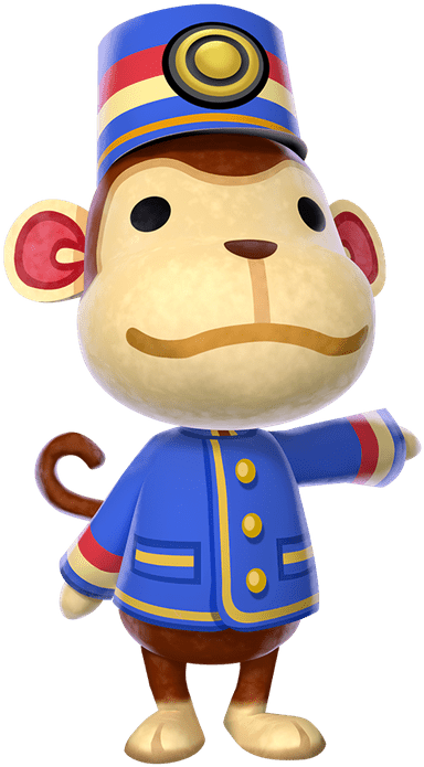 Animal Crossing Porter Monkey Character