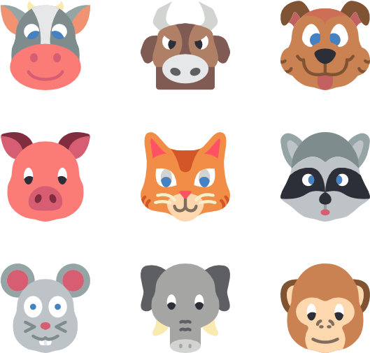 Animal Face Icons Collection