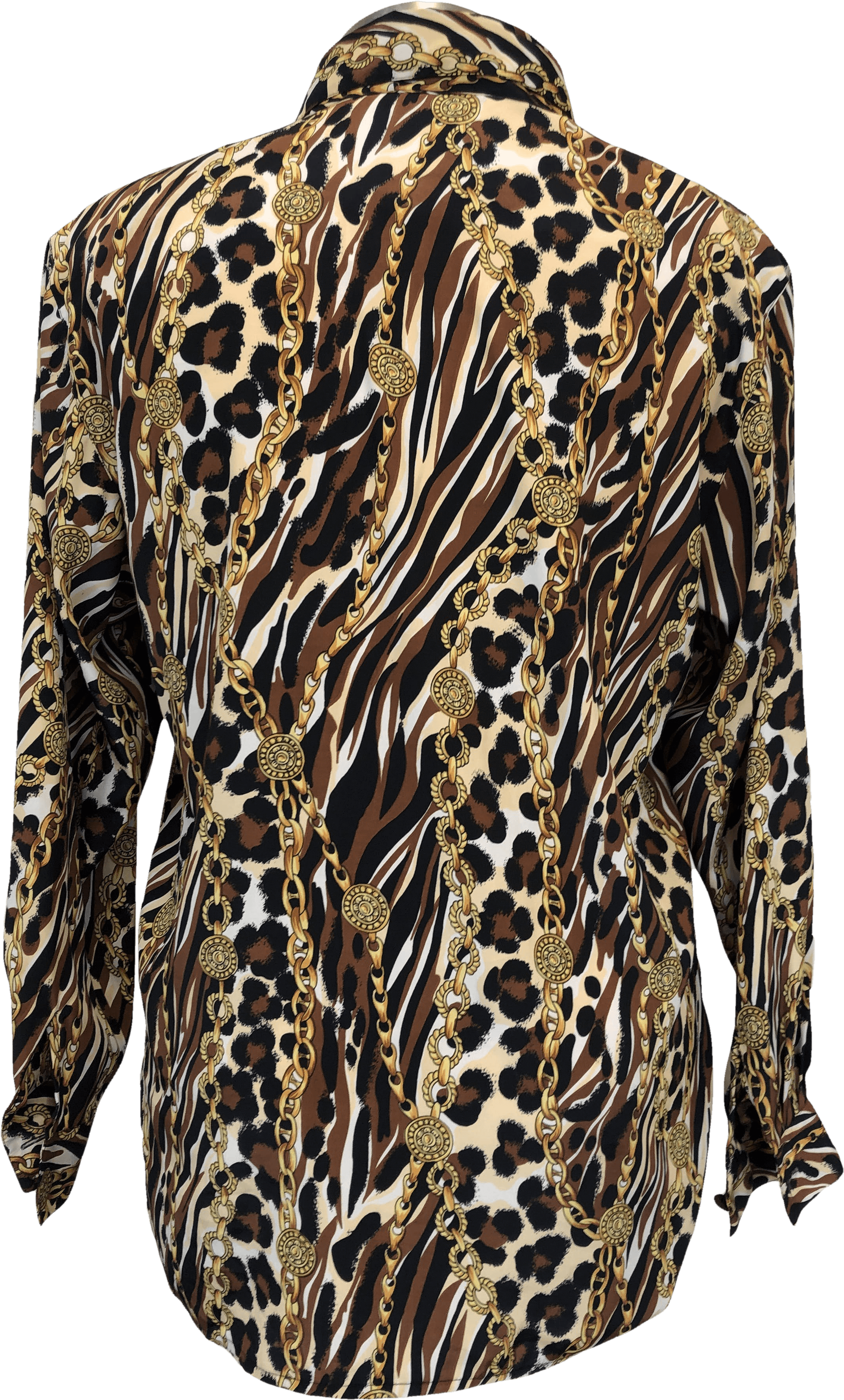 Animal Print Gold Chain Blouse Design