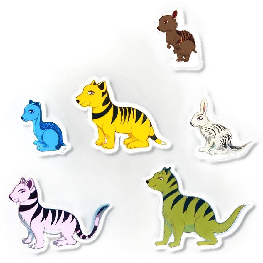 Animal Theme Stickers Png 06272024