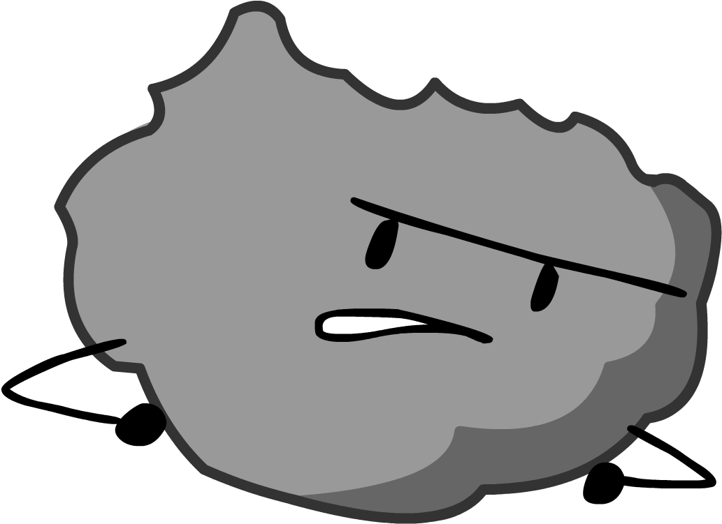 Animated Asteroid Character Frowning