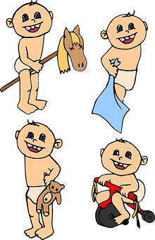 Animated Babies Various Activities