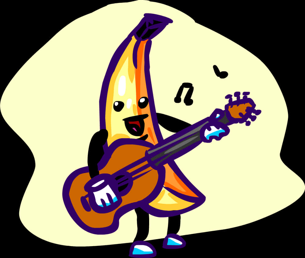 Animated Banana Playing Guitar