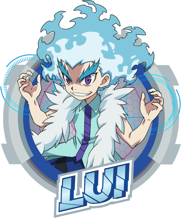 Animated Beyblade Character Blue Hair