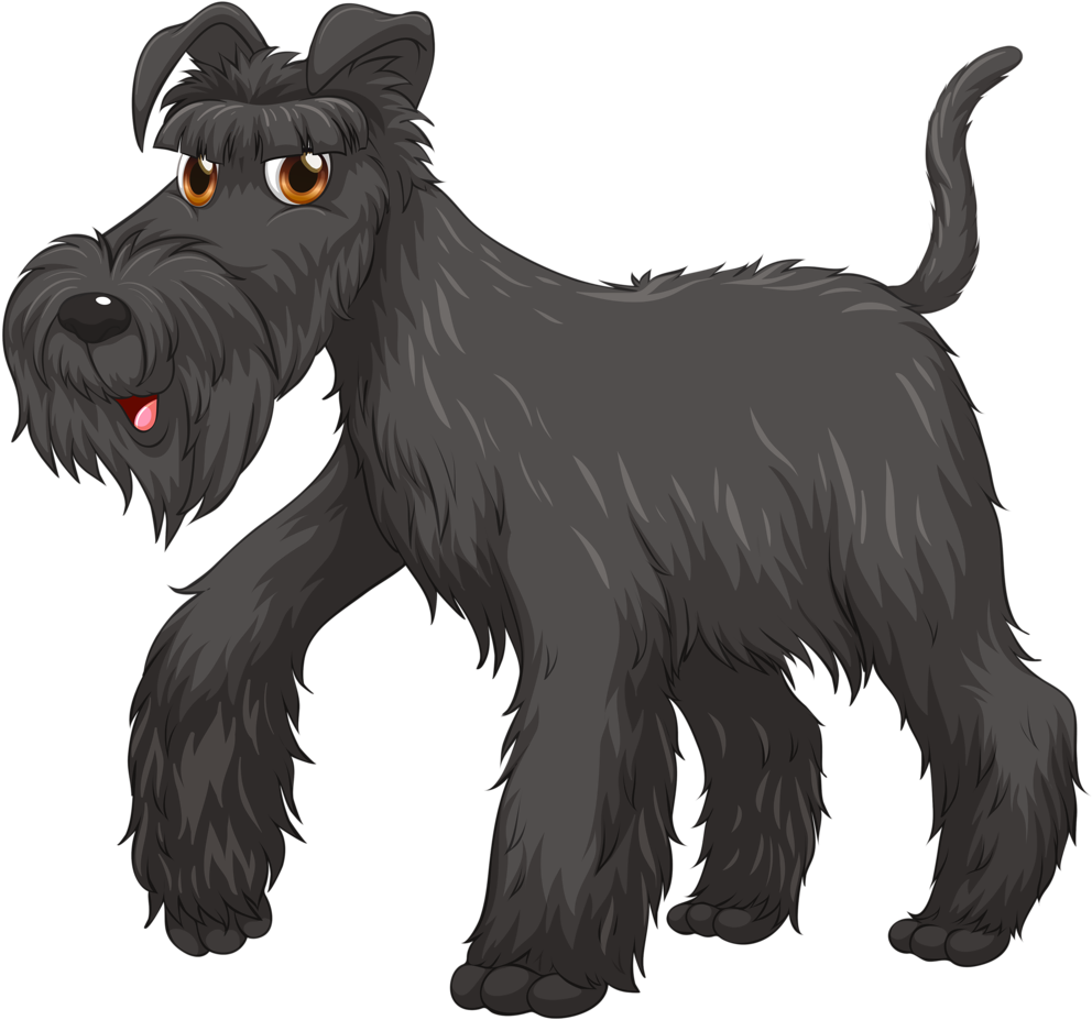 Animated Black Terrier Dog