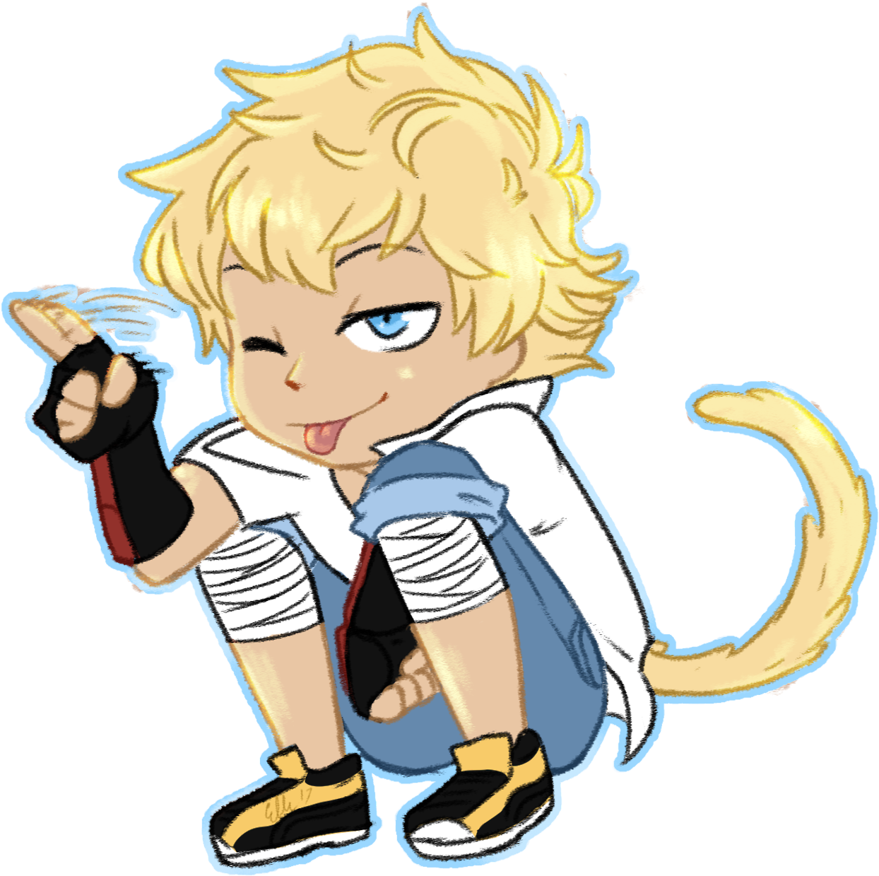 Animated Blond Character With Tailand Spark