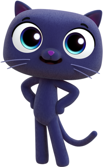 Animated Blue Cat Character