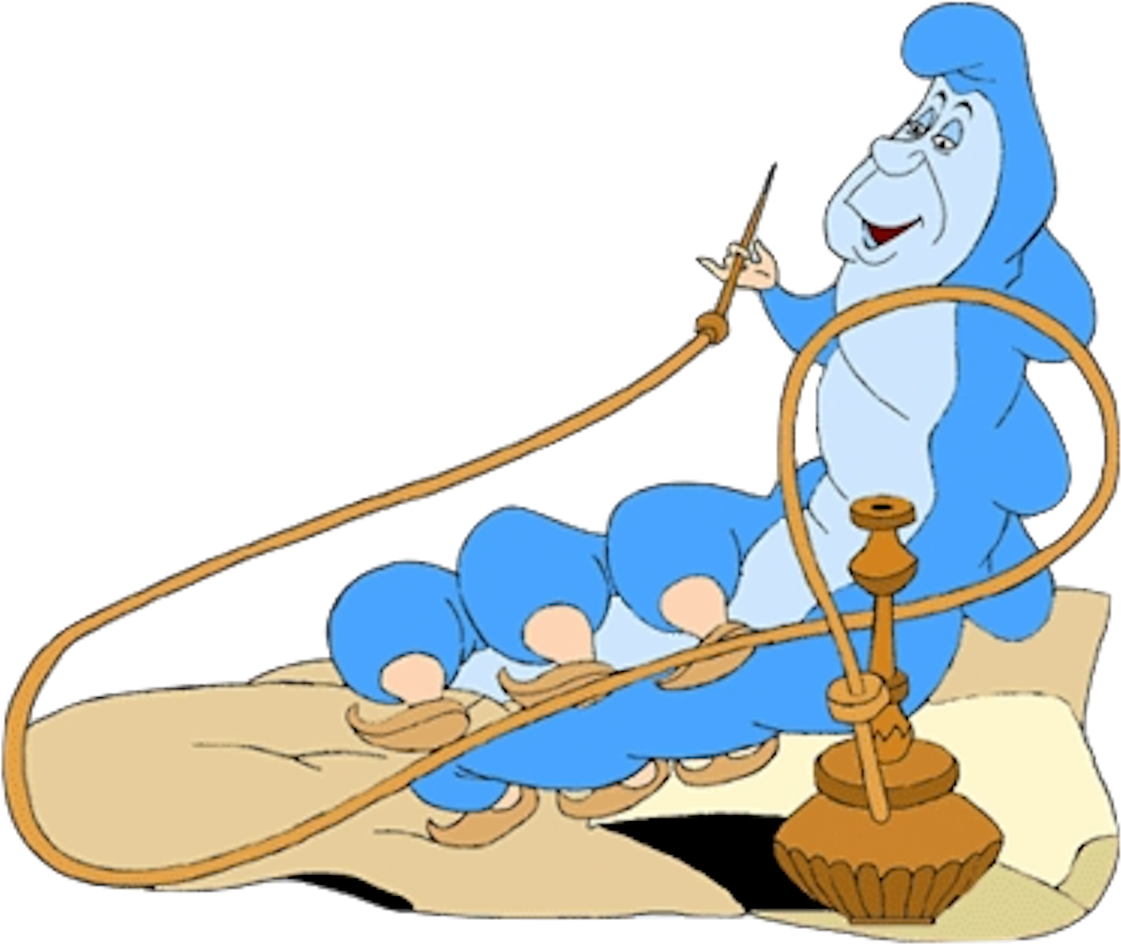 Animated Blue Caterpillar Smoking Hookah