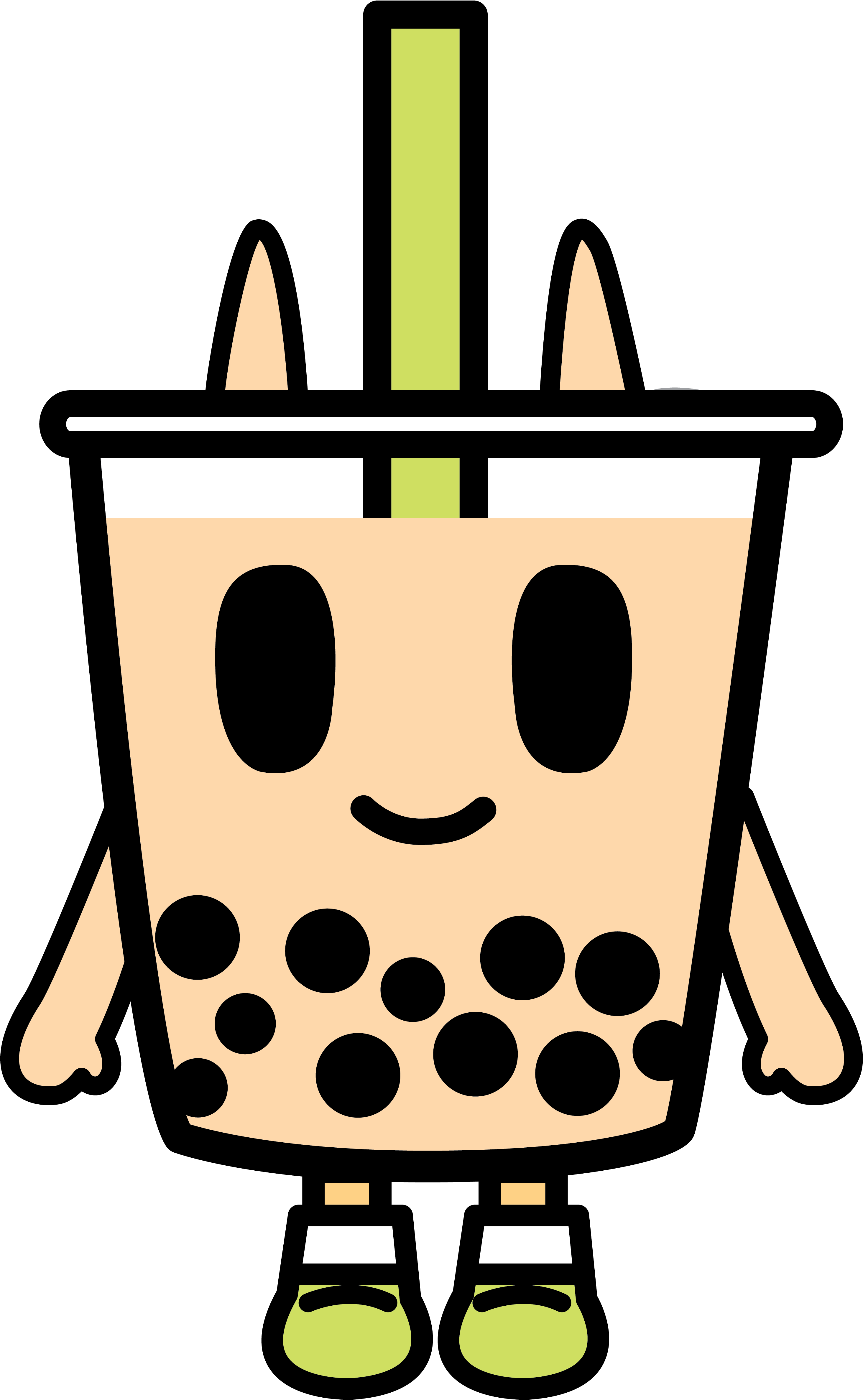 Animated Boba Tea Character