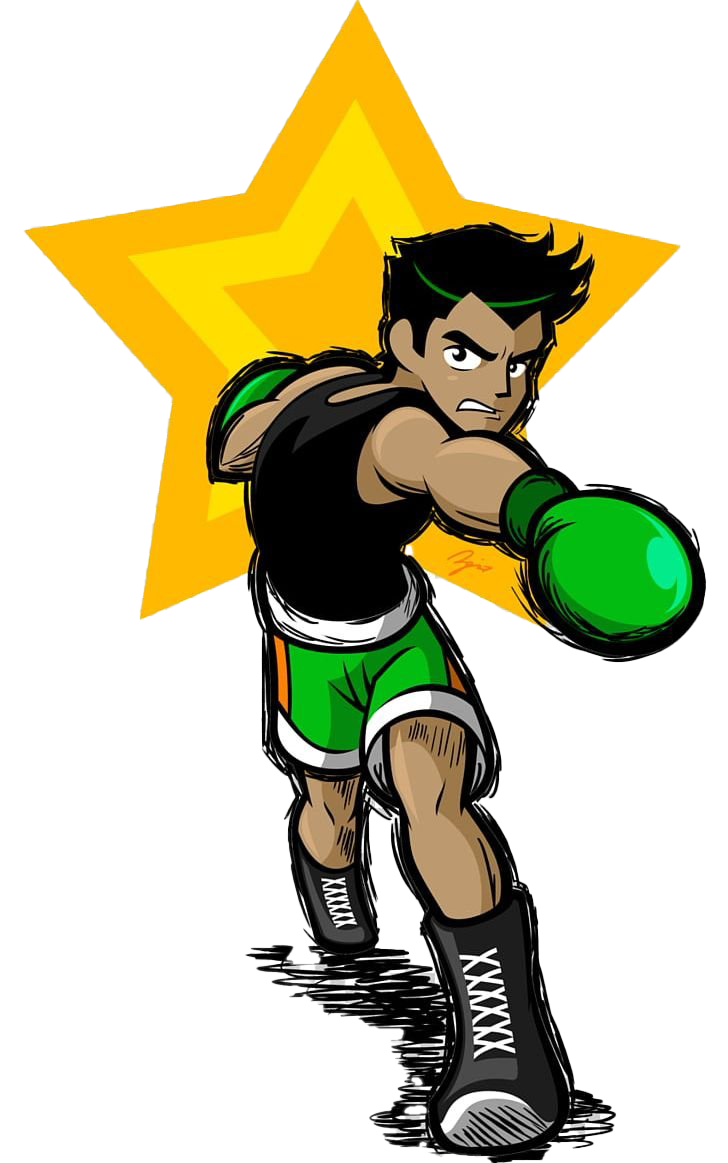 Animated Boxer Punching Star Background