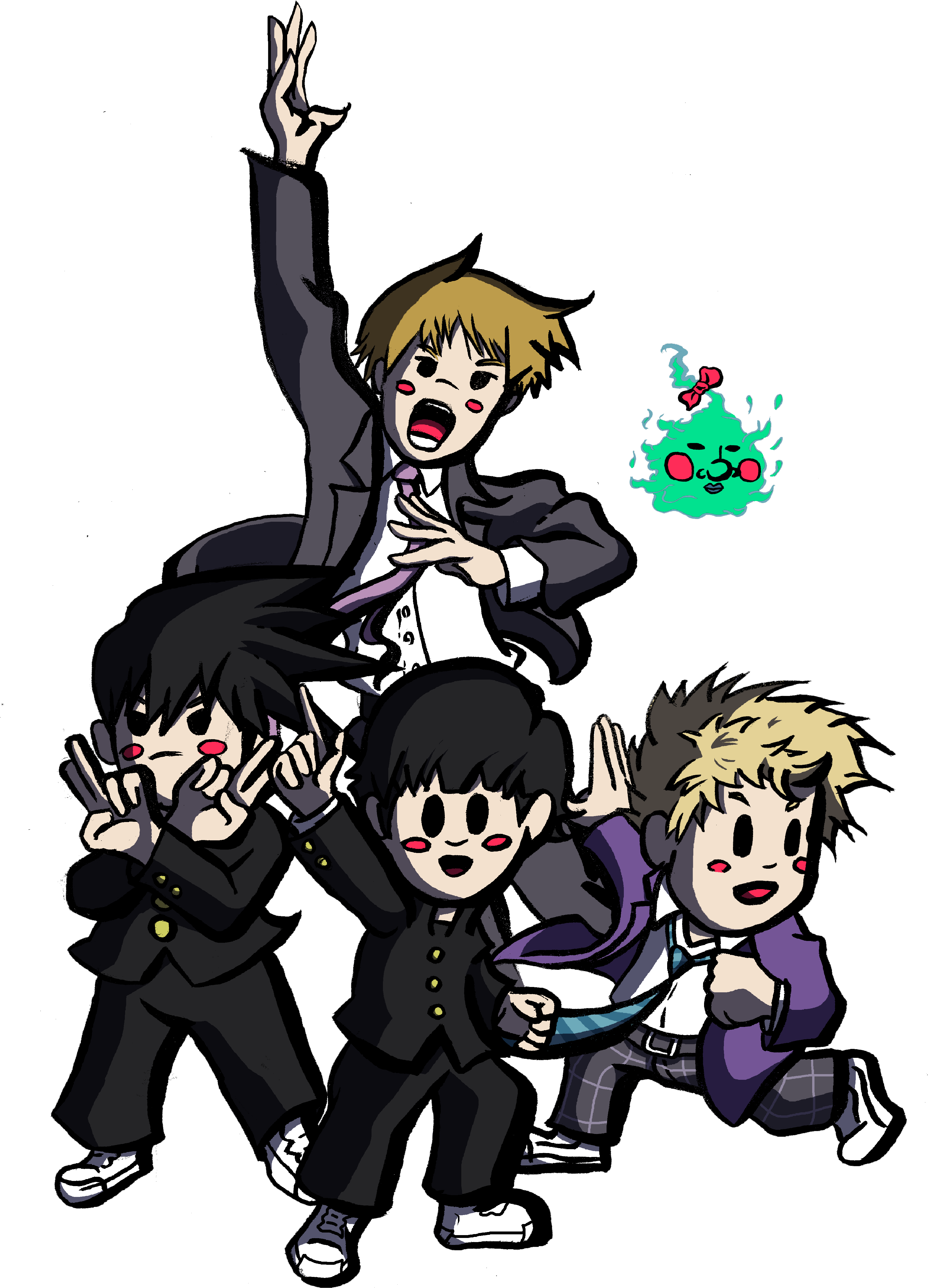 Animated Boys Group Pose