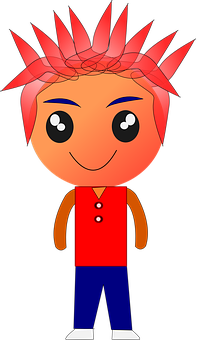 Animated Boywith Spiky Hair