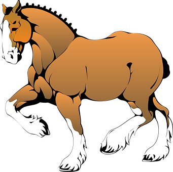 Animated Brown Horse Illustration