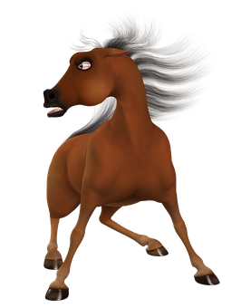 Animated Brown Horse Illustration