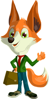 Animated Business Fox Character