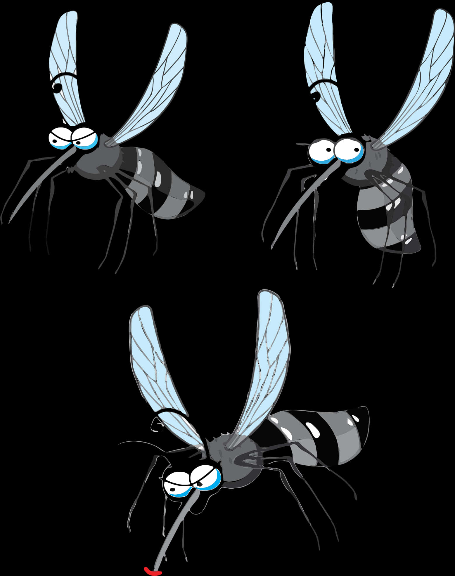 Animated Cartoon Flies Vector