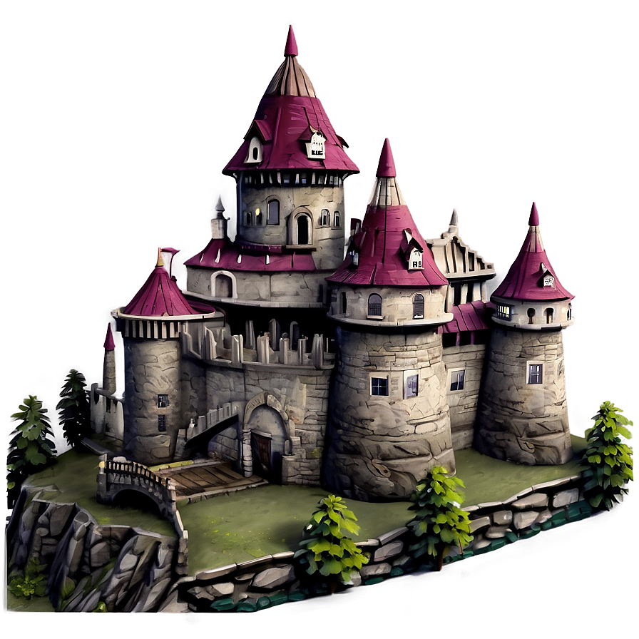 Animated Castle Illustration Png Mre