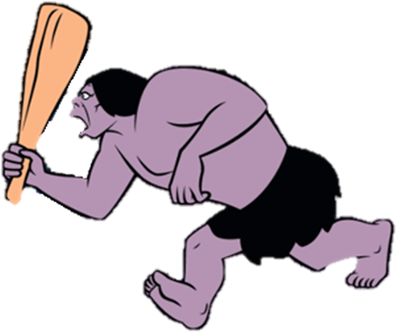 Animated Caveman Running With Club