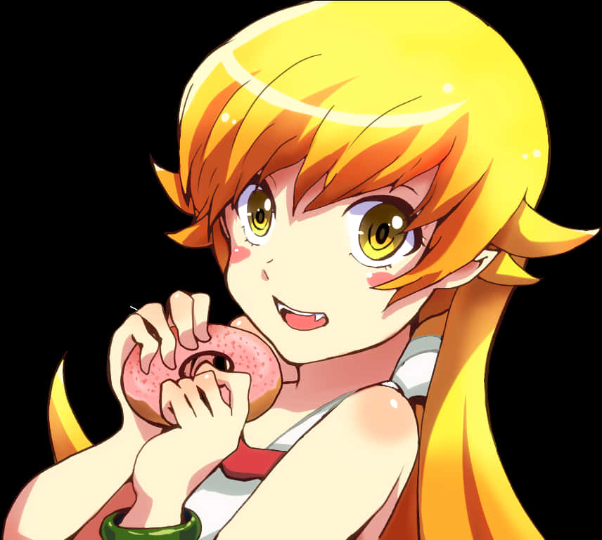 Animated Character Eating Donut