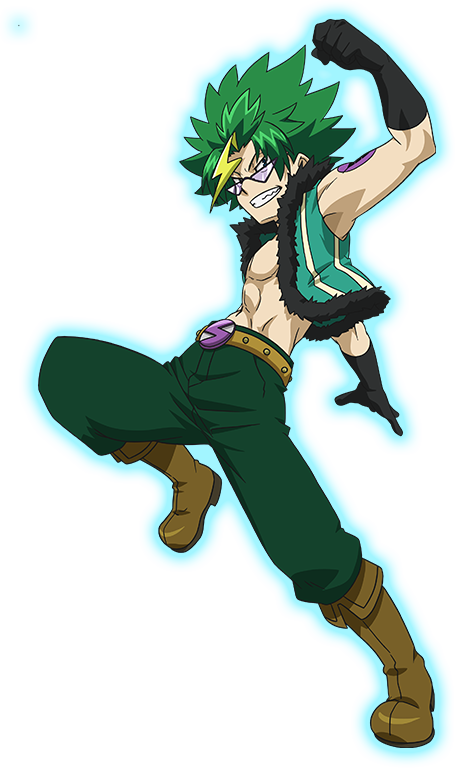 Animated Character Green Hair Pose