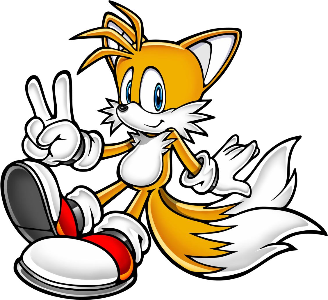 Animated Character Tails Peace Sign